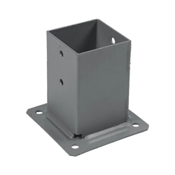 PIED DE POTEAU 90X90MM THERMOLAQUÉ GRIS